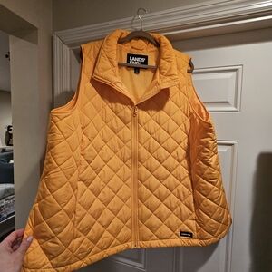 Lands' End Bright Yellow Quilted Vest 3X